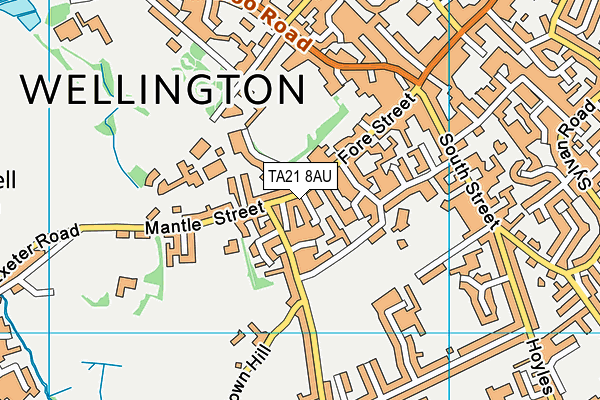 TA21 8AU map - OS VectorMap District (Ordnance Survey)