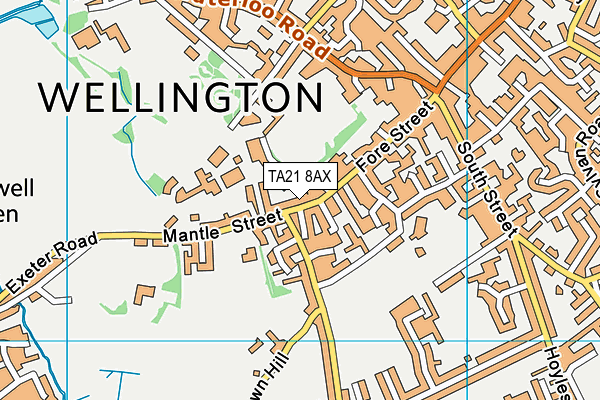 TA21 8AX map - OS VectorMap District (Ordnance Survey)