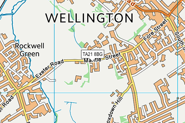 TA21 8BG map - OS VectorMap District (Ordnance Survey)