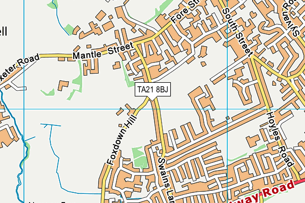 TA21 8BJ map - OS VectorMap District (Ordnance Survey)