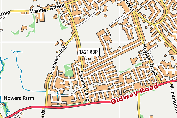 TA21 8BP map - OS VectorMap District (Ordnance Survey)