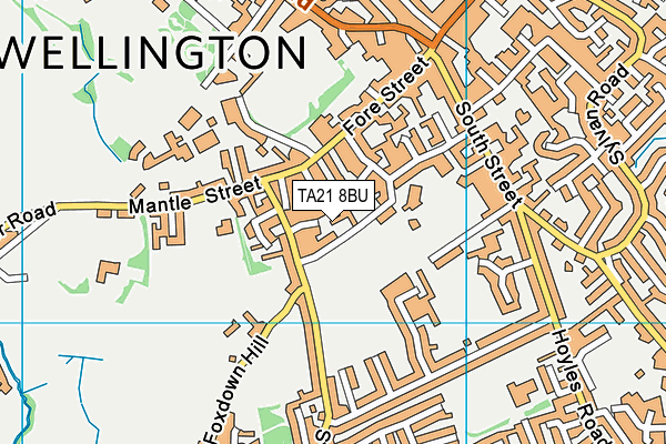 TA21 8BU map - OS VectorMap District (Ordnance Survey)