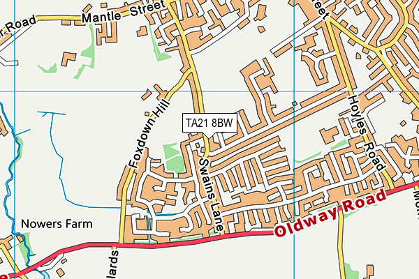 TA21 8BW map - OS VectorMap District (Ordnance Survey)