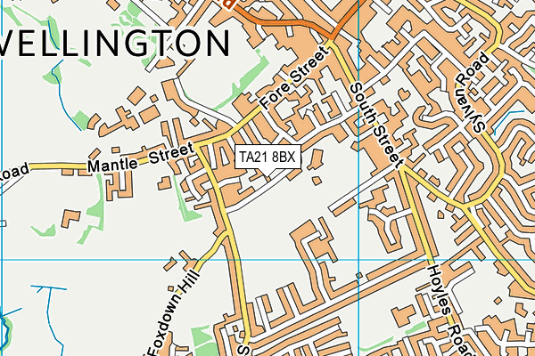 TA21 8BX map - OS VectorMap District (Ordnance Survey)