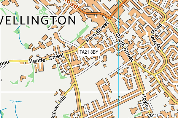 TA21 8BY map - OS VectorMap District (Ordnance Survey)