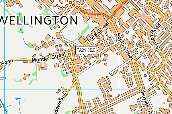 TA21 8BZ map - OS VectorMap District (Ordnance Survey)
