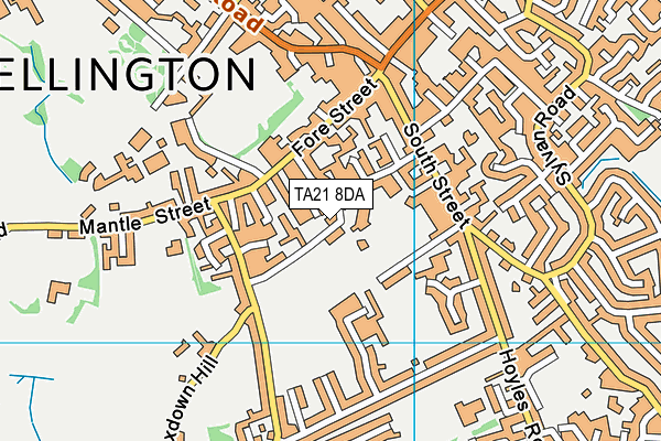 TA21 8DA map - OS VectorMap District (Ordnance Survey)