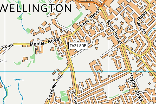 TA21 8DB map - OS VectorMap District (Ordnance Survey)