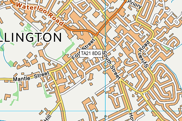 TA21 8DG map - OS VectorMap District (Ordnance Survey)