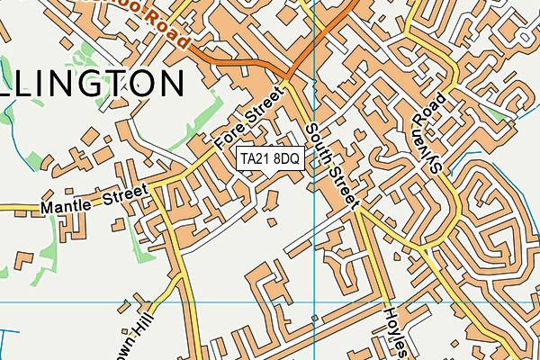 TA21 8DQ map - OS VectorMap District (Ordnance Survey)