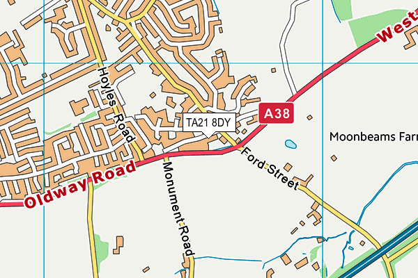 TA21 8DY map - OS VectorMap District (Ordnance Survey)