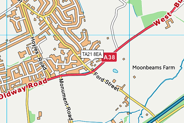 TA21 8EA map - OS VectorMap District (Ordnance Survey)