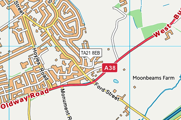 TA21 8EB map - OS VectorMap District (Ordnance Survey)