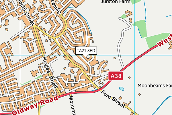 TA21 8ED map - OS VectorMap District (Ordnance Survey)