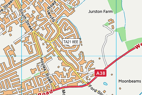 TA21 8EE map - OS VectorMap District (Ordnance Survey)