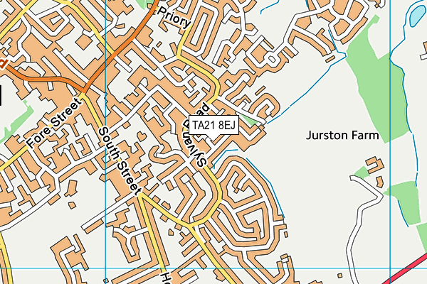 TA21 8EJ map - OS VectorMap District (Ordnance Survey)