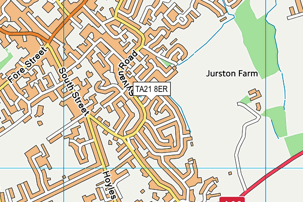 TA21 8ER map - OS VectorMap District (Ordnance Survey)