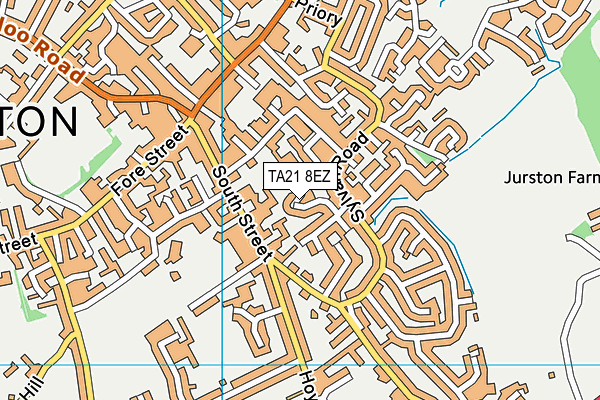 TA21 8EZ map - OS VectorMap District (Ordnance Survey)