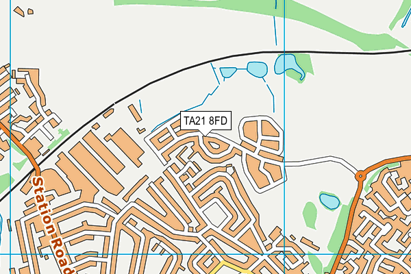 TA21 8FD map - OS VectorMap District (Ordnance Survey)