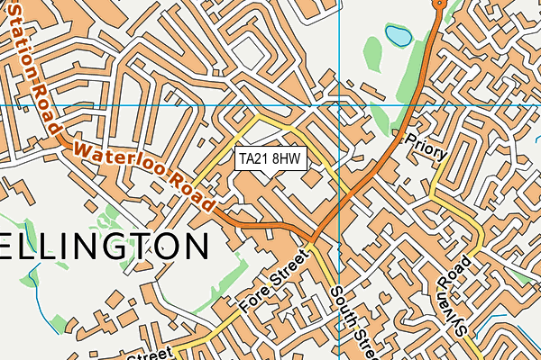 TA21 8HW map - OS VectorMap District (Ordnance Survey)