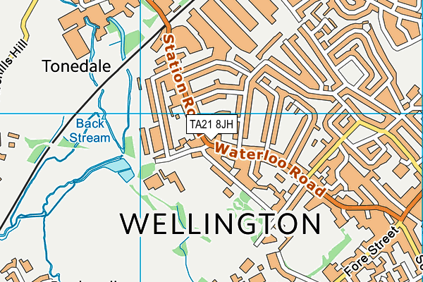 TA21 8JH map - OS VectorMap District (Ordnance Survey)
