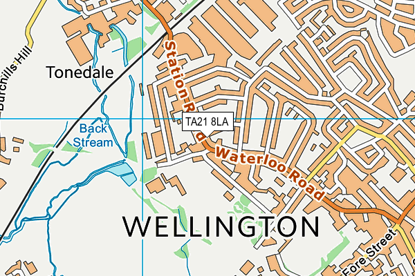 TA21 8LA map - OS VectorMap District (Ordnance Survey)