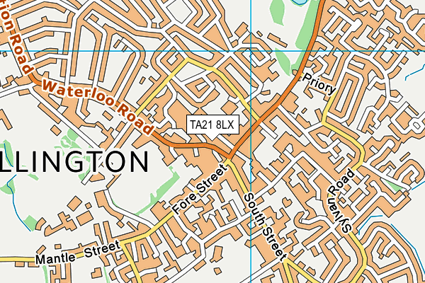 TA21 8LX map - OS VectorMap District (Ordnance Survey)
