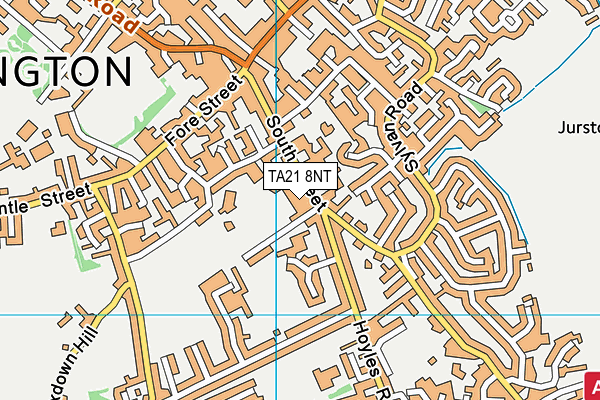 Wellington School map (TA21 8NT) - OS VectorMap District (Ordnance Survey)
