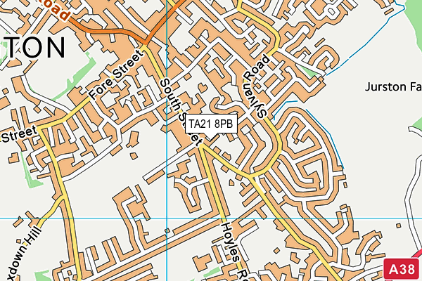 TA21 8PB map - OS VectorMap District (Ordnance Survey)