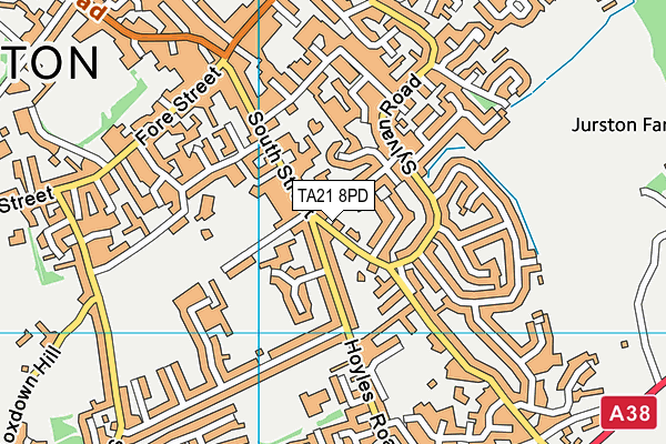 TA21 8PD map - OS VectorMap District (Ordnance Survey)