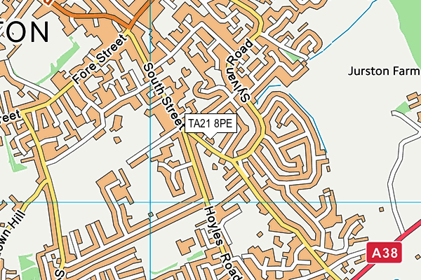 TA21 8PE map - OS VectorMap District (Ordnance Survey)