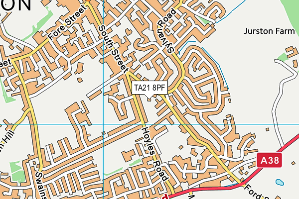 TA21 8PF map - OS VectorMap District (Ordnance Survey)
