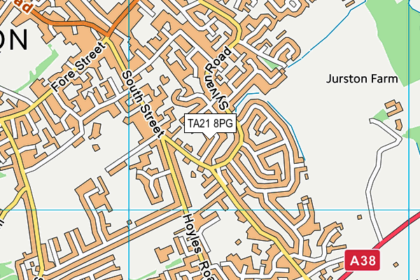 TA21 8PG map - OS VectorMap District (Ordnance Survey)