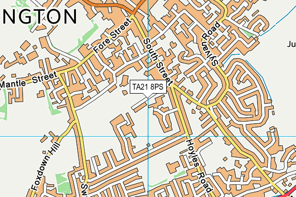 TA21 8PS map - OS VectorMap District (Ordnance Survey)