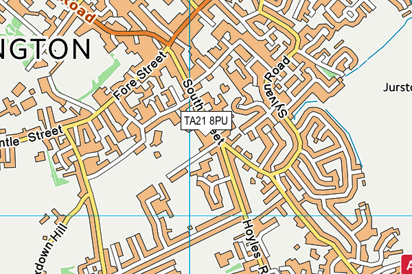 TA21 8PU map - OS VectorMap District (Ordnance Survey)