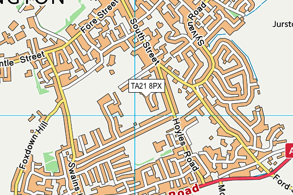 TA21 8PX map - OS VectorMap District (Ordnance Survey)