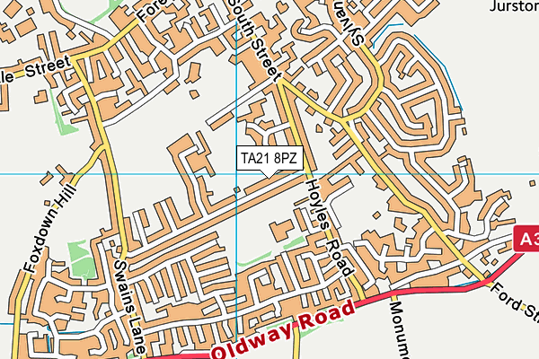 TA21 8PZ map - OS VectorMap District (Ordnance Survey)