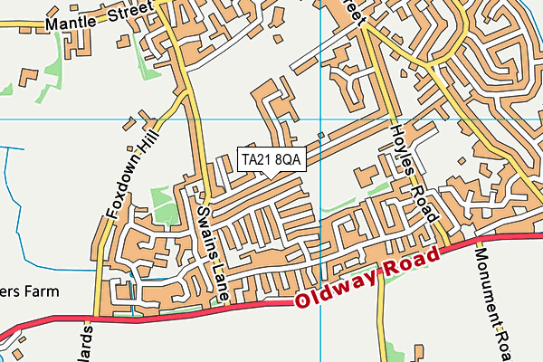 TA21 8QA map - OS VectorMap District (Ordnance Survey)