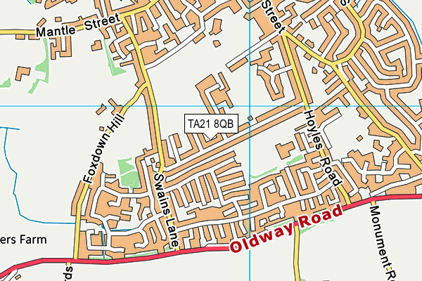 TA21 8QB map - OS VectorMap District (Ordnance Survey)