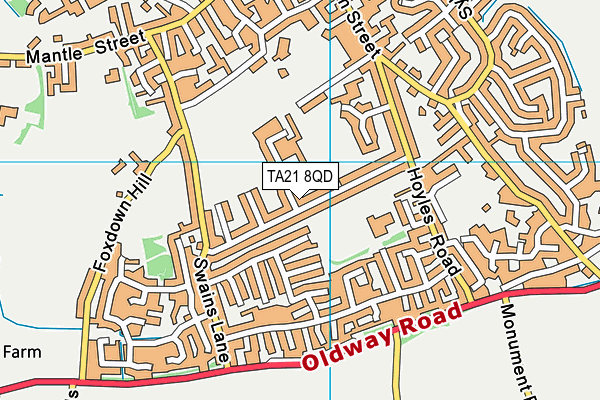 TA21 8QD map - OS VectorMap District (Ordnance Survey)