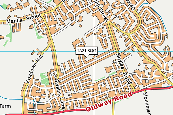 TA21 8QG map - OS VectorMap District (Ordnance Survey)