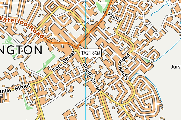 TA21 8QJ map - OS VectorMap District (Ordnance Survey)