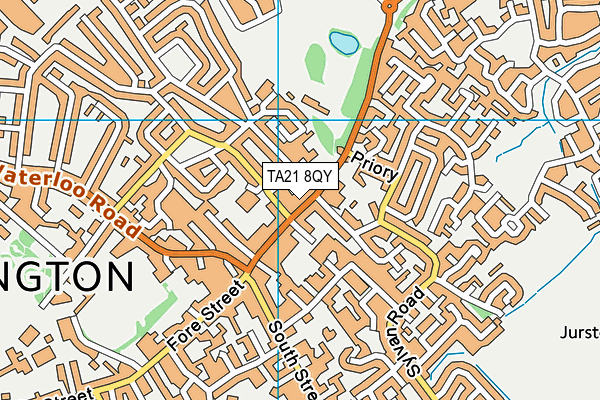 TA21 8QY map - OS VectorMap District (Ordnance Survey)