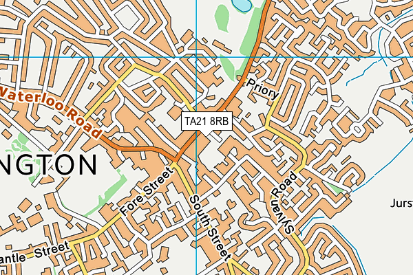 TA21 8RB map - OS VectorMap District (Ordnance Survey)