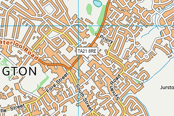 TA21 8RE map - OS VectorMap District (Ordnance Survey)