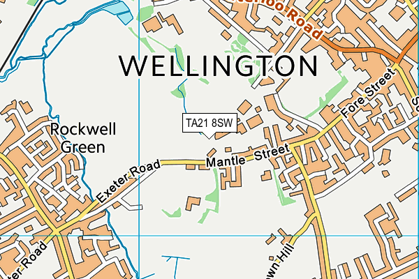 Court Fields School map (TA21 8SW) - OS VectorMap District (Ordnance Survey)