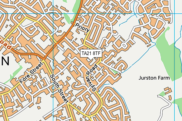 TA21 8TF map - OS VectorMap District (Ordnance Survey)