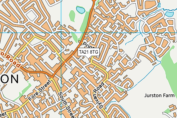 TA21 8TG map - OS VectorMap District (Ordnance Survey)