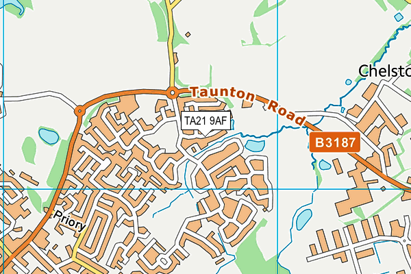 TA21 9AF map - OS VectorMap District (Ordnance Survey)