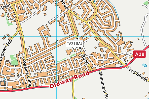 Wellesley Park Primary School map (TA21 9AJ) - OS VectorMap District (Ordnance Survey)